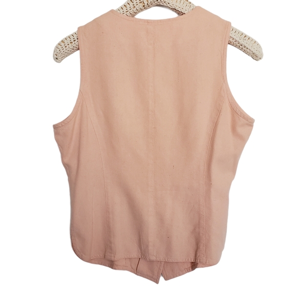 4 for $25 vintage 100% silk peachy buttondown top - Picture 2 of 3